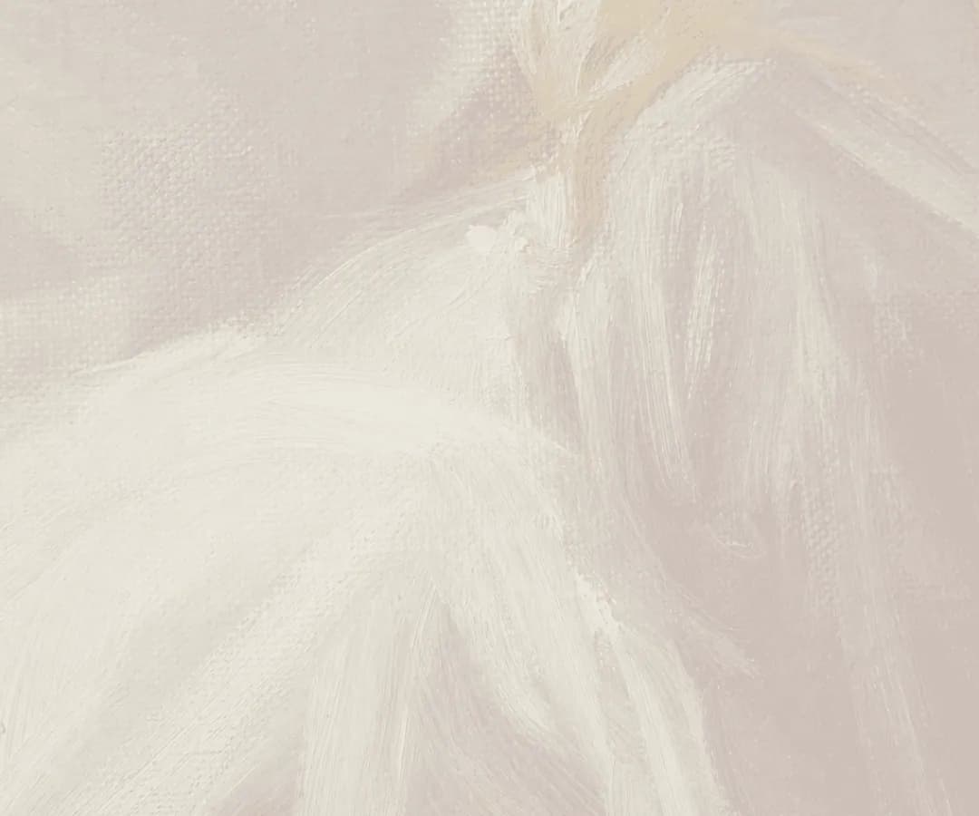 Soft cream and gold brushstrokes sweeping over a woven linen ground