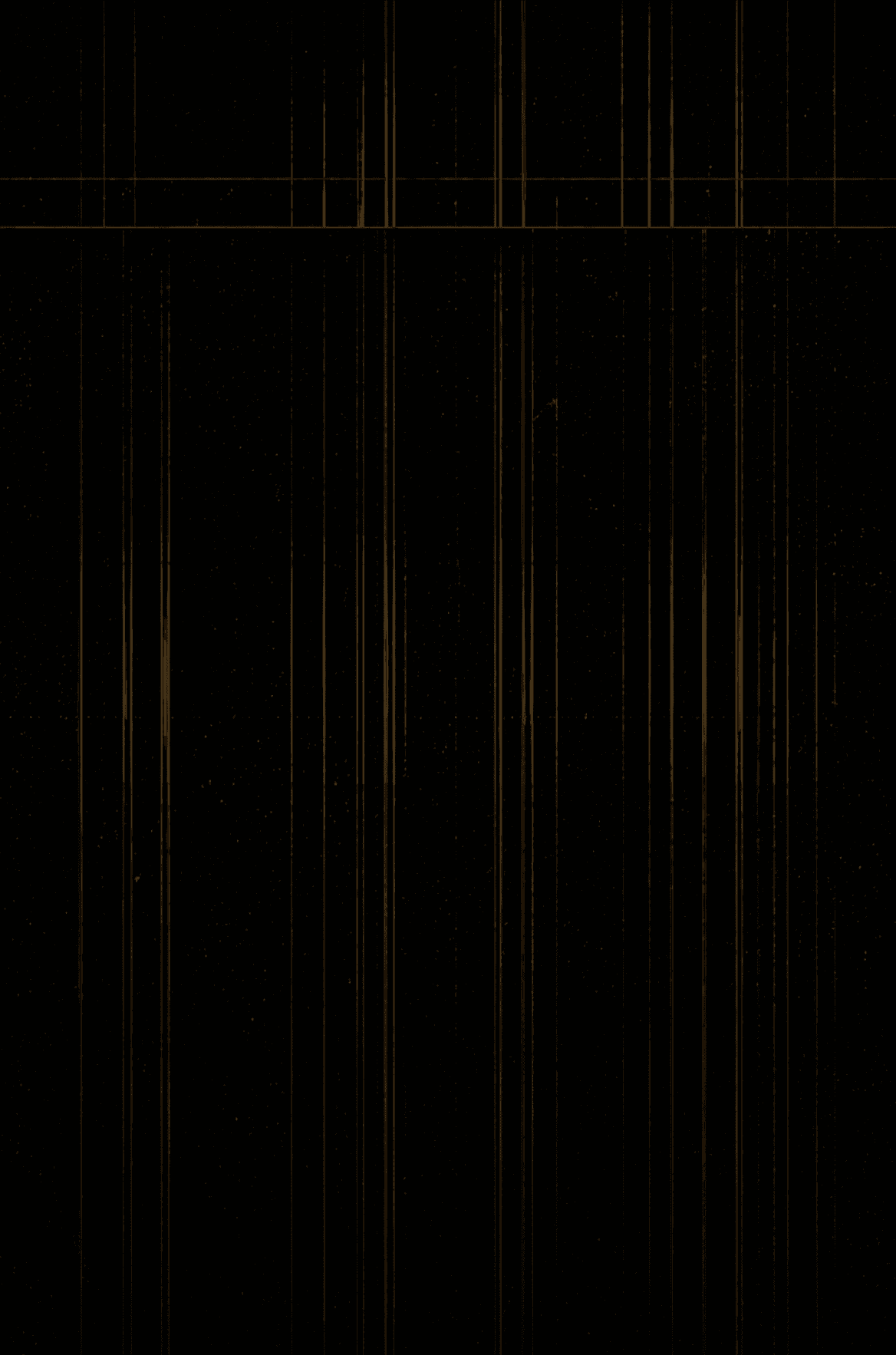 Black backdrop with fine vertical gold lines and a large grey ring at the base