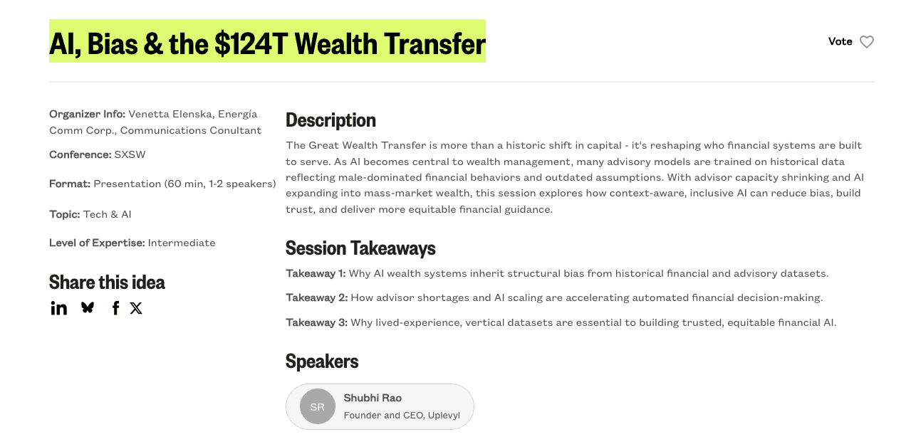AI, Bias & the $124T Wealth Transfer: Vote NOW